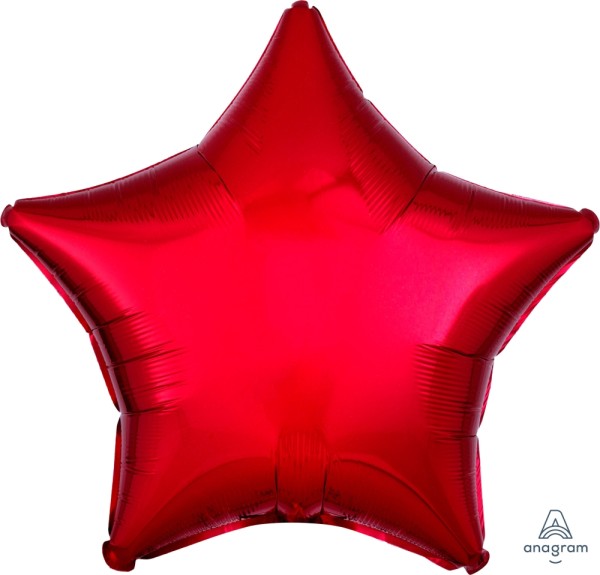 Anagram Folienballon Stern Metallic Red 50cm/20" (unverpackt)
