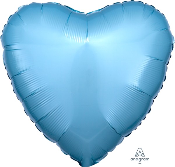 Anagram Folienballon Herz Metallic Pearl Pastel Blue 45cm/18" (unverpackt)