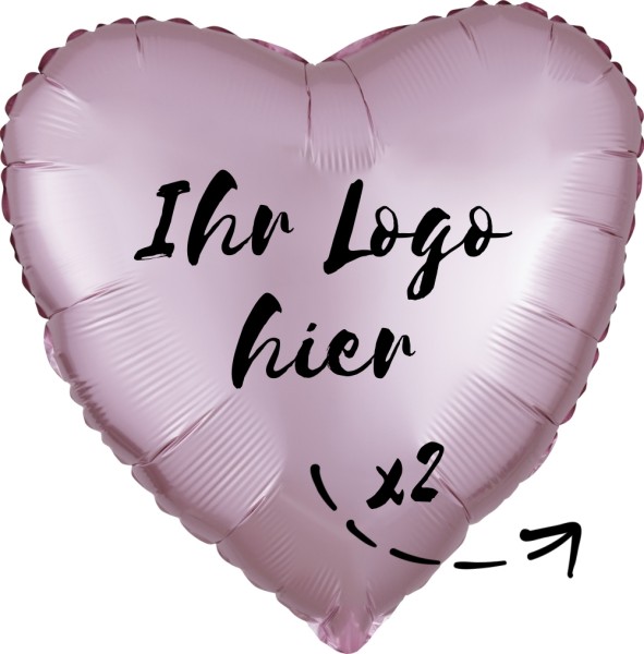 Folien-Werbeballon Herz Lilac Luxe Pastel Rose 45cm/18" 2-Seitig bedruckt