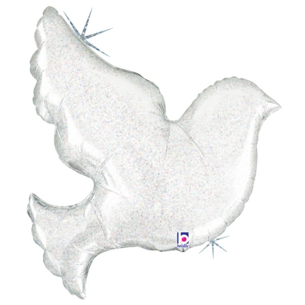 Betallic Folienballon Pearl White Dove Holo 85cm/34"