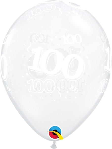 Qualatex Latexballon 100-A-Round Diamond Clear 28cm/11" 25 Stück