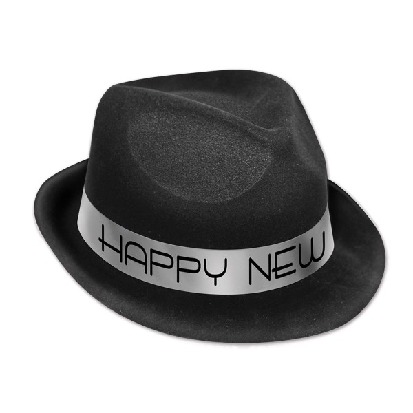 Beistel Hut "Happy New Year" Schwarz & Silber
