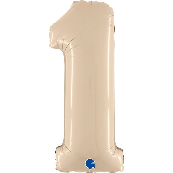 Grabo Folienballon Zahl 1 Satin Cream 66cm/26"