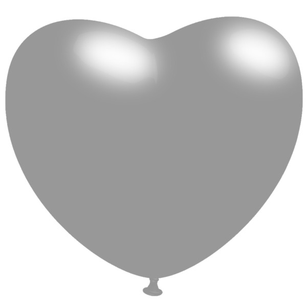 BWS Latexballon Metallic Silber Heart 40cm/17" 100 Stück