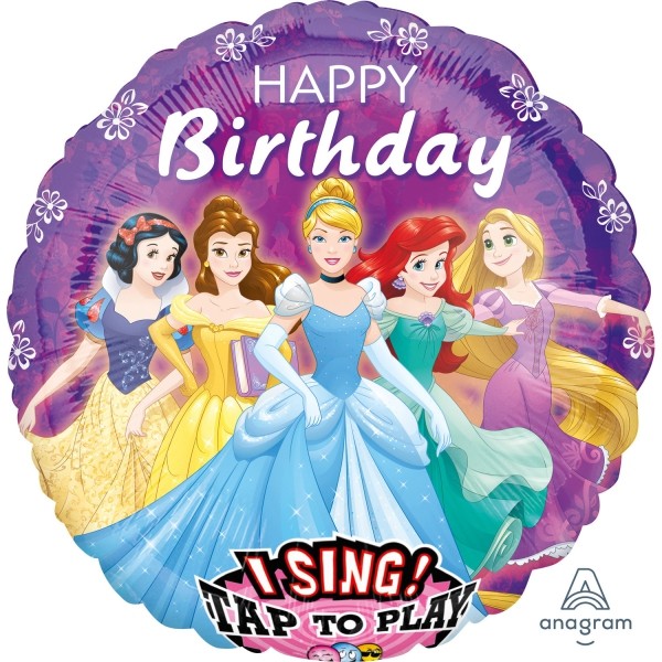 Anagram Musikballon Disney Prinzessinnen "Happy Birthday" 70cm/28"