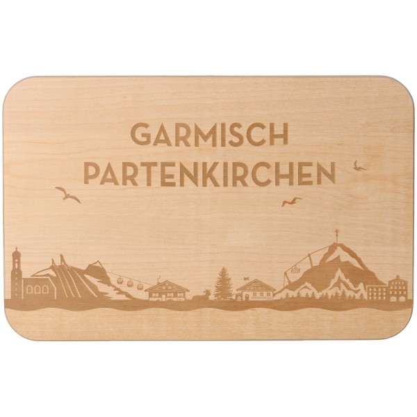 Goodtimes Frühstücksbrett Skyline Garmisch-Partenkirchen 23cm x 15cm x 1cm