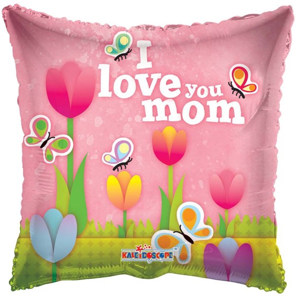 Kaleidoscope Folienballon I Love You Mom Tulips 90cm/36"
