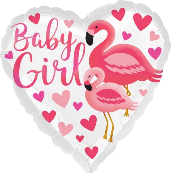 Anagram Folienballon Flamingo Baby Girl 23cm/9" (unverpackt)