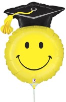 Betallic Folienballon Grad Smiley Mini 35cm/14" luftgefüllt mit Stab  Betallic Folienballon Grad Smiley Mini 35cm/14" luftgefüllt mit Stab