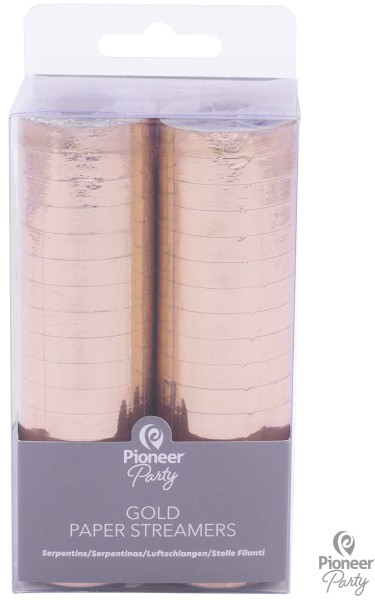 Pioneer Papier Luftschlangen Gold 2 Rollen