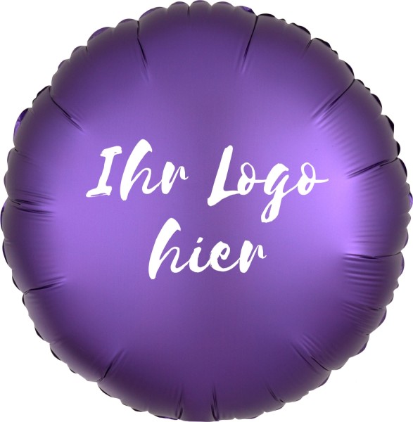 Folien-Werbeballon Rund Satin Luxe Purple Royale 45cm/18" 1-Seitig bedruckt