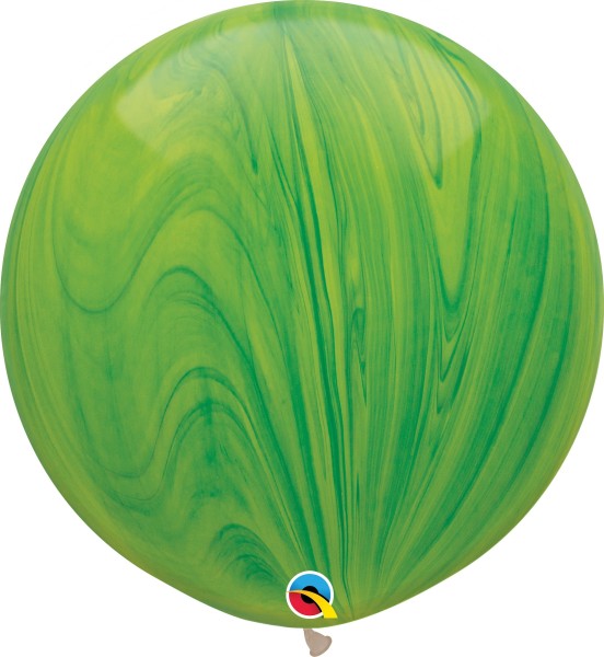 Qualatex Latexballon Green Rainbow SuperAgate 75cm/30" 2 Stück