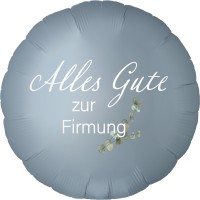 Goodtimes Folienballon Rund Satin Blue Jeans mit "Alles Gute zur Firmung" 45cm/18" (unverpackt)  Goodtimes Folienballon Rund Satin Blue Jeans mit "Alles Gute zur Firmung" 45cm/18" (unverpackt)