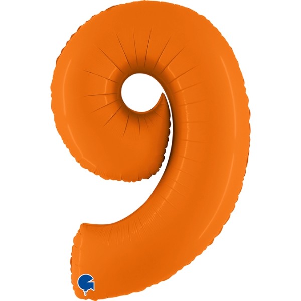 Grabo Folienballon Zahl 9 Matte Orange 100cm/40"