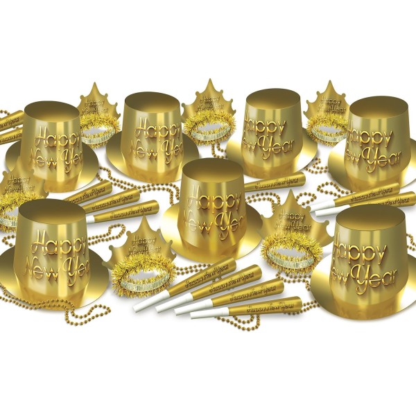 Beistle Partybox Silvester "Golden New Year" Gold 50 Personen