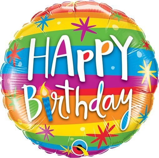 Qualatex Folienballon Happy Birthday Rainbow 23cm/9" (unverpackt)