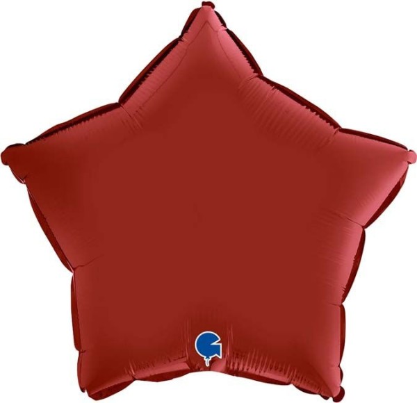 Grabo Folienballon Star Satin Rubin Red 45cm/18" (unverpackt)