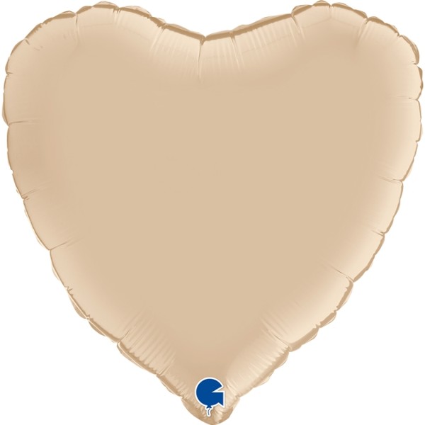 Grabo Folienballon Heart Satin Cream 45cm/18" (unverpackt)