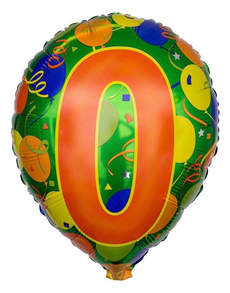 CTI Folienballon Geburtstagzahl 0 45cm/18"