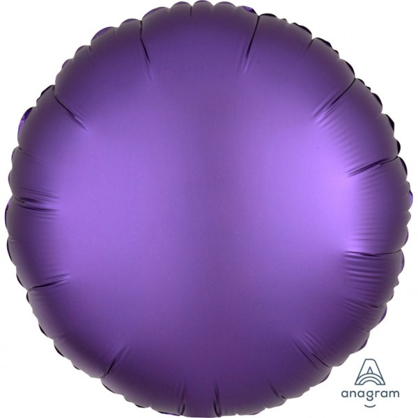 Anagram Folienballon Rund Satin Luxe Purple Royale 45cm/18" (unverpackt)
