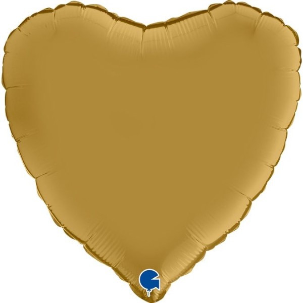 Grabo Folienballon Heart Satin Gold 45cm/18" (unverpackt)