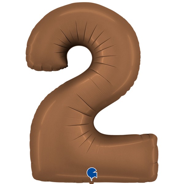 Grabo Folienballon Zahl 2 Satin Chocolate 100cm/40"