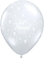 Qualatex Latexballon Just Married Flowers 28cm/11" 25 Stück  Qualatex Latexballon Just Married Flowers 28cm/11" 25 Stück