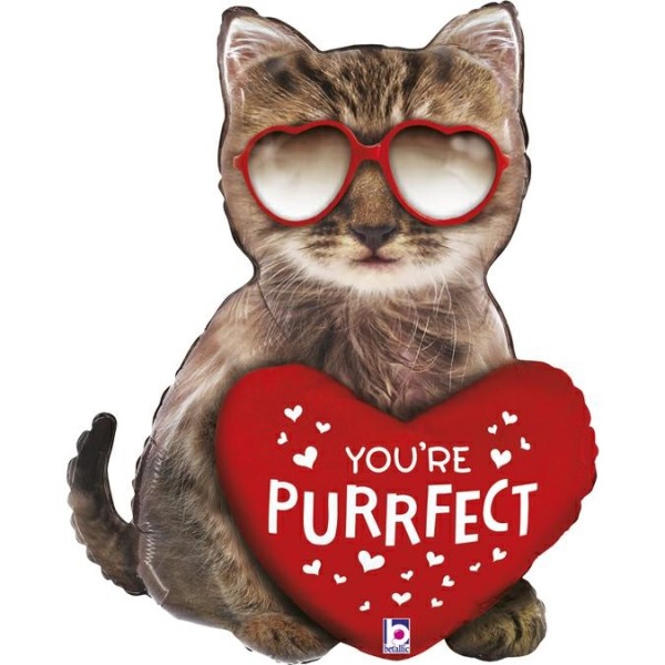 Betallic Folienballon Shape Katze "You're Purrfect" 80cm/32"