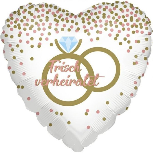 Grabo Folienballon Frisch verheiratet Ring 45cm/18"