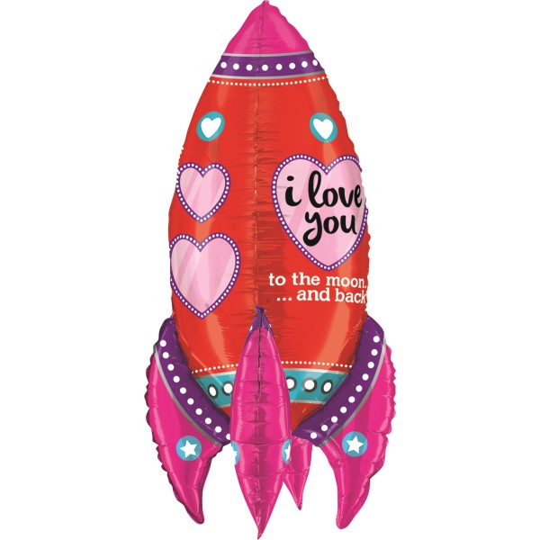 Betallic Folienballon I Love You Rakete 90cm/36"