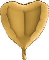 Grabo Folienballon Heart Gold 45cm/18" (unverpackt)  Grabo Folienballon Heart Gold 45cm/18" (unverpackt)
