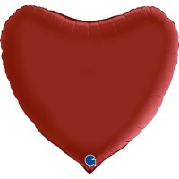 Grabo Folienballon Herz Satin Rubin Red 90cm/36"  Grabo Folienballon Herz Satin Rubin Red 90cm/36"