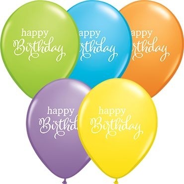 Qualatex Latexballon Simply Happy Birthday Bright Pastel Assortment 28cm/11" 25 Stück