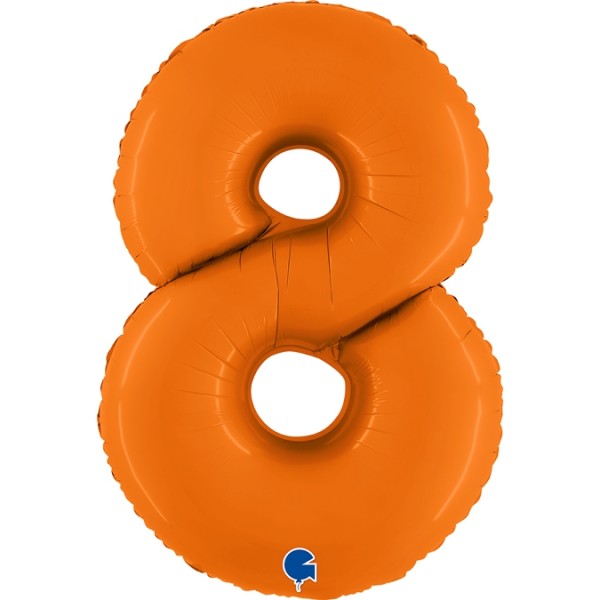 Grabo Folienballon Zahl 8 Matte Orange 100cm/40"
