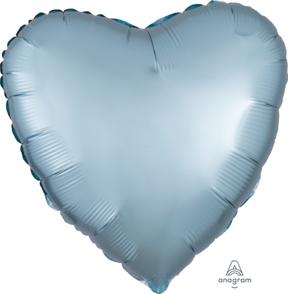 Anagram Folienballon Herz Satin Luxe Pastel Blue 45cm/18" (unverpackt)