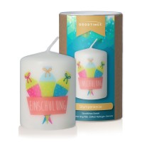 Goodtimes Stumpenkerze Weiß Motiv "Schulkind & Schultüte"  Goodtimes Stumpenkerze Weiß Motiv "Schulkind & Schultüte"