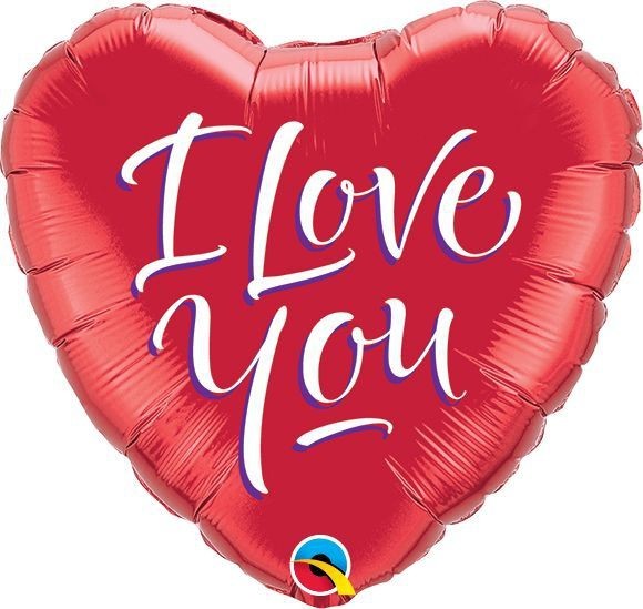 Qualatex Folienballon I Love You Script Heart 23cm/9" (unverpackt)