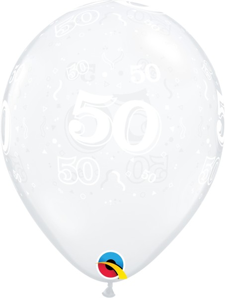 Qualatex Latexballon 50-A-Round Diamond Clear 28cm/11" 50 Stück
