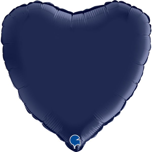 Grabo Folienballon Heart Satin Blue Navy 45cm/18" (unverpackt)