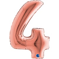 Grabo Folienballon Zahl 4 Roségold 100cm/40"  Grabo Folienballon Zahl 4 Roségold 100cm/40"