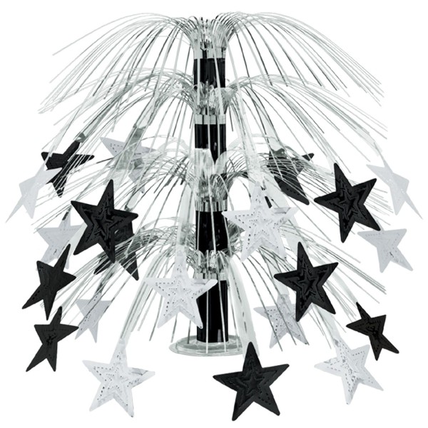 Beistle Sternen-Kaskade Centerpiece Schwarz & Silber