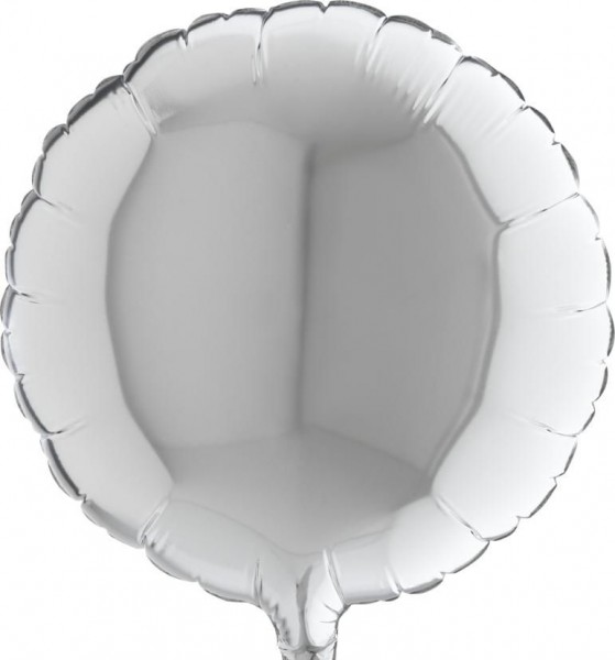 Grabo Folienballon Round Silver 23cm/9" (unverpackt)