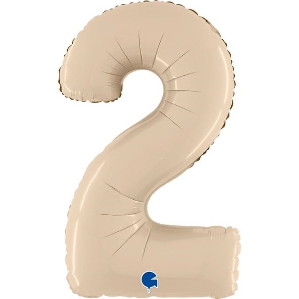 Grabo Folienballon Zahl 2 Satin Cream 66cm/26"