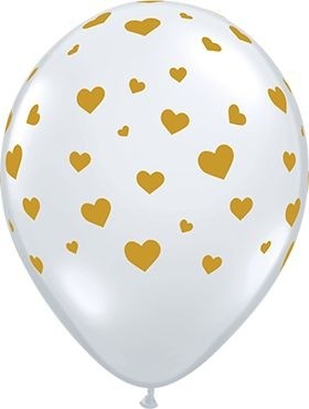 Qualatex Latexballon Random Hearts Crystal Diamond Clear 28cm/11" 25 Stück