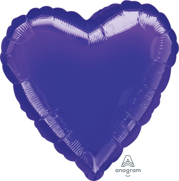 Anagram Folienballon Jumbo Herz Metallic Purple 80cm/32" (unverpackt)