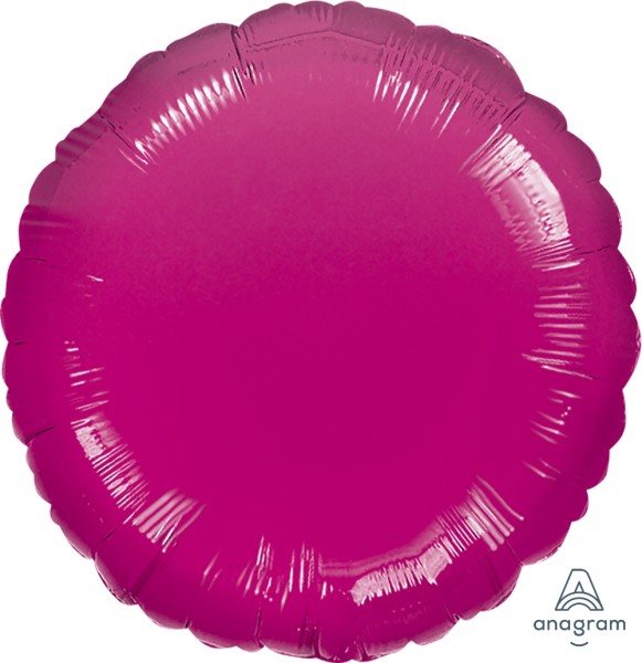 Anagram Folienballon Rund Metallic Fuchsia 45cm/18" (unverpackt)