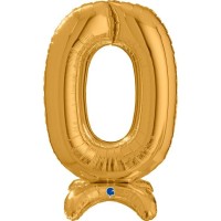 Grabo Folienballon Zahl 0 Gold standups 65cm/25"  Grabo Folienballon Zahl 0 Gold standups 65cm/25"