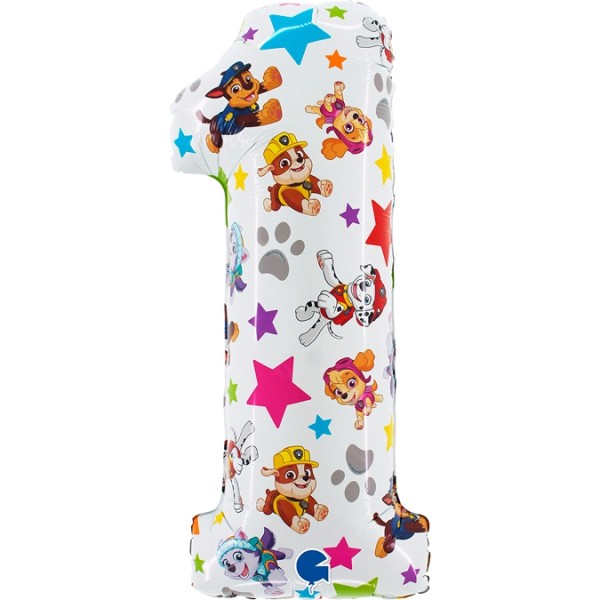 Grabo Folienballon Zahl 1 Paw Patrol 66cm/26"