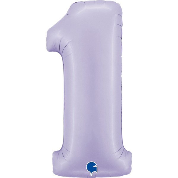 Grabo Folienballon Zahl 1 Satin Lilac 100cm/40"