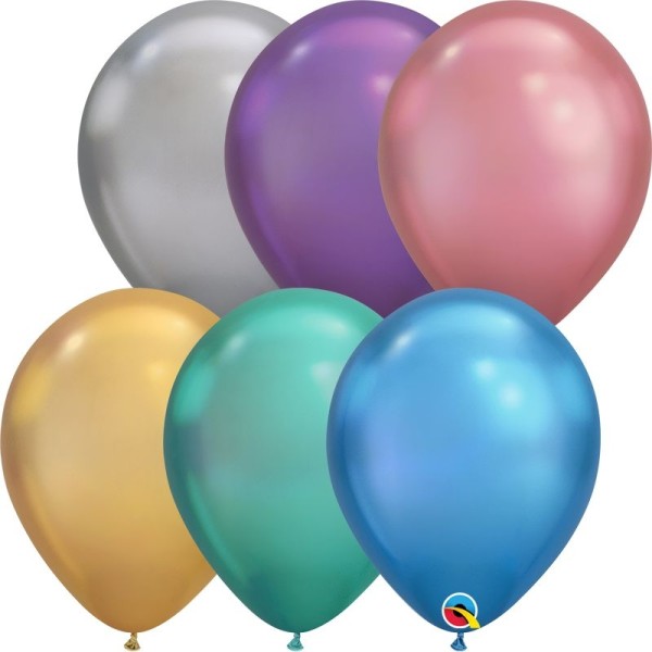 Qualatex Latexballon Chrome Assortment 28cm/11" 100 Stück